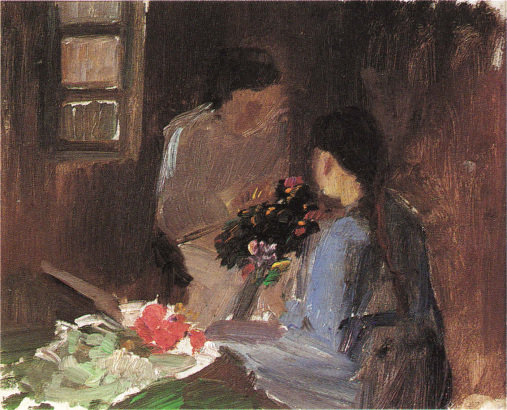 Composer des bouquets - Anna Ancher image 1 copie de tableau peinte à la main
