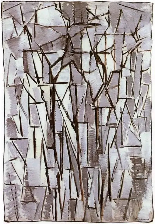 Composition Arbres II - Piet Mondrian image 1 reproduction artisanale de tableau