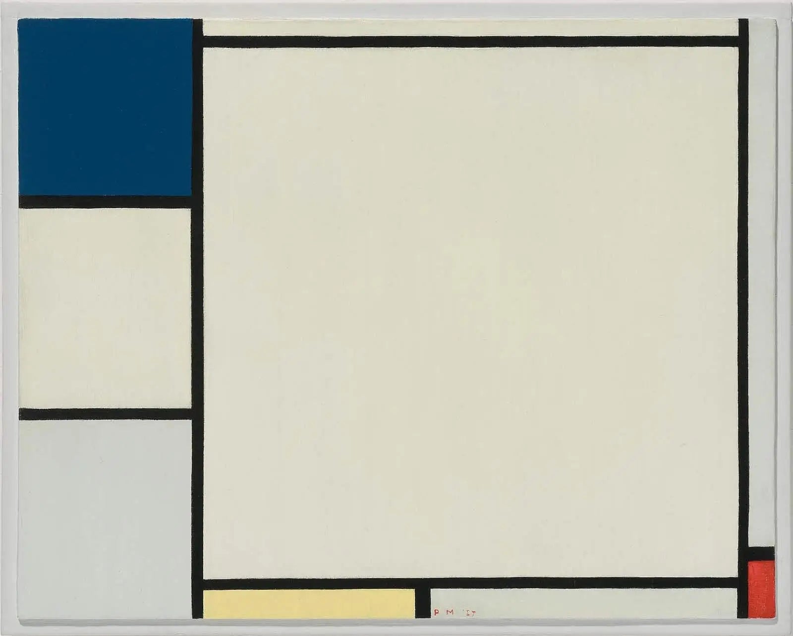 Reproduction du tableau « Composition avec du bleu, du jaune et du rouge - Piet Mondrian » par Alpha Reproduction en peinture à l’huile