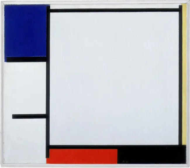 Komposisjon med blått, gult, rødt, svart og grått - Piet Mondrian