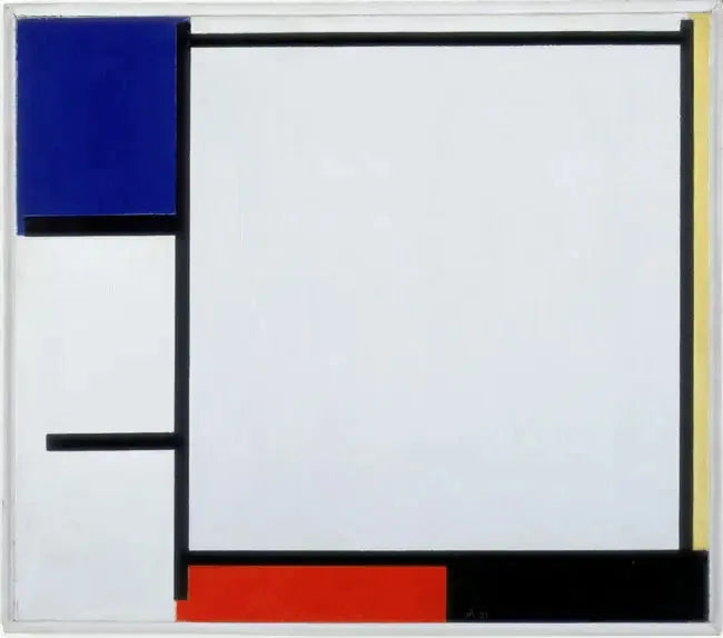 Komposisjon med blått, gult, rødt, svart og grått - Piet Mondrian