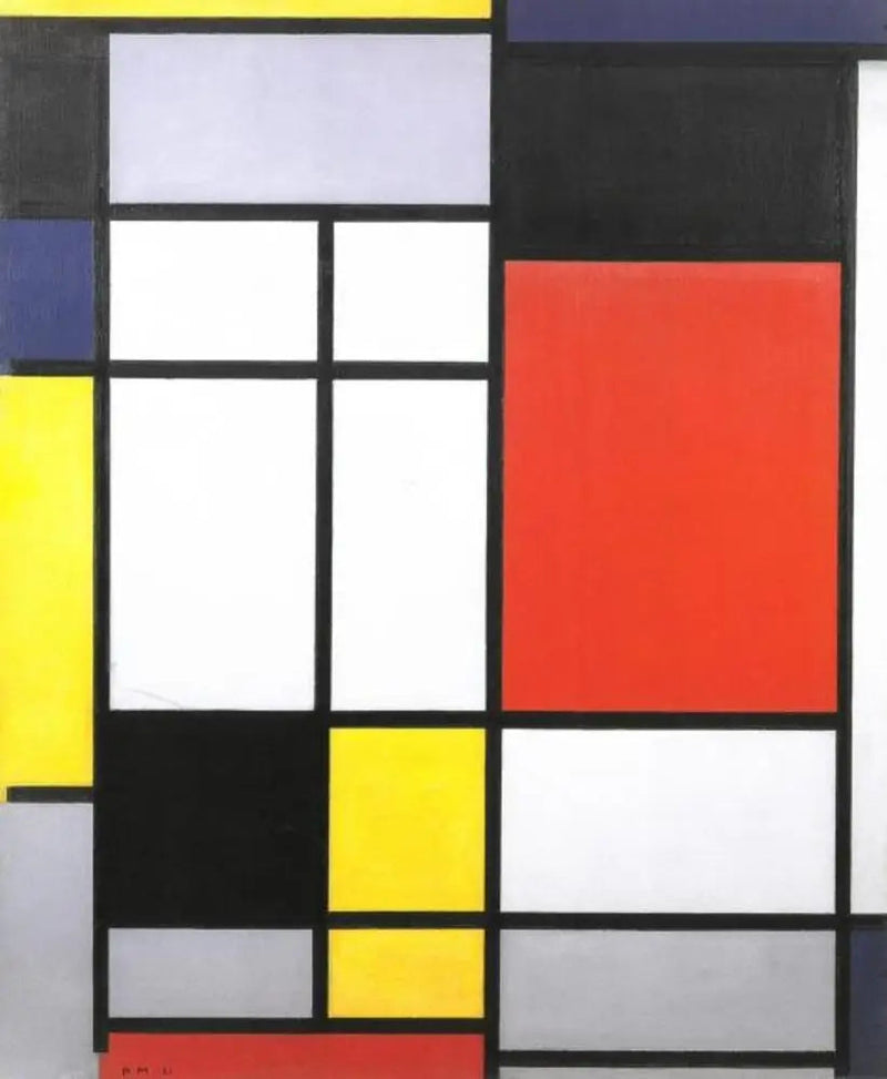 Komposisjon med gult, blått, svart, rødt og grått - Piet Mondrian