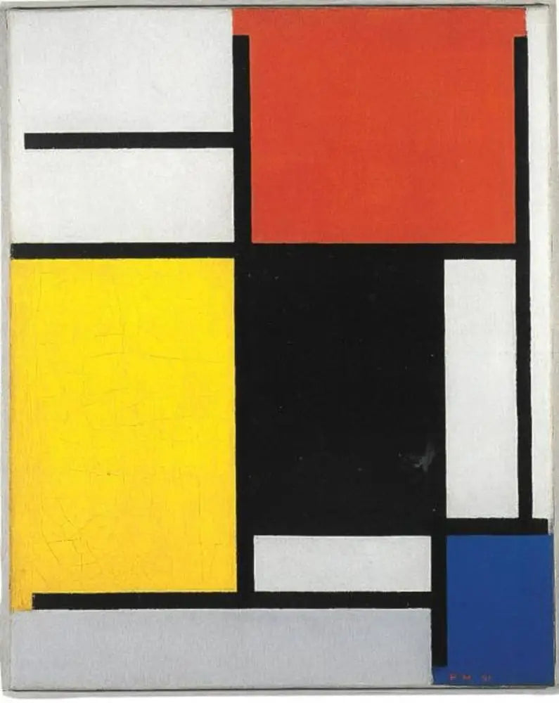 Komposisjon med rødt, gult, svart, blått og grått - Piet Mondrian