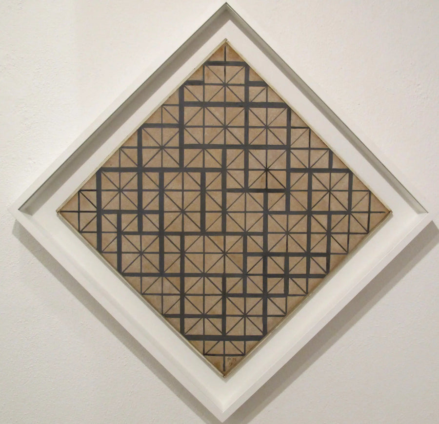 Komposisjon med rutenett 4 (diamant) - Piet Mondrian