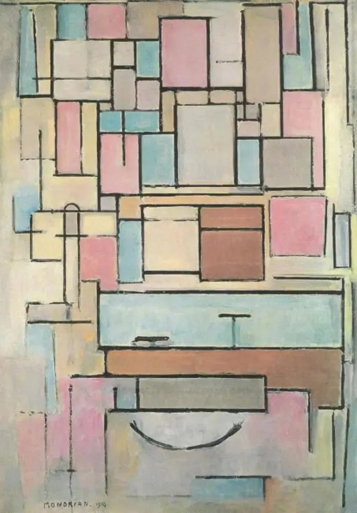 Komposisjon med fargeplaner: fasade - Piet Mondrian
