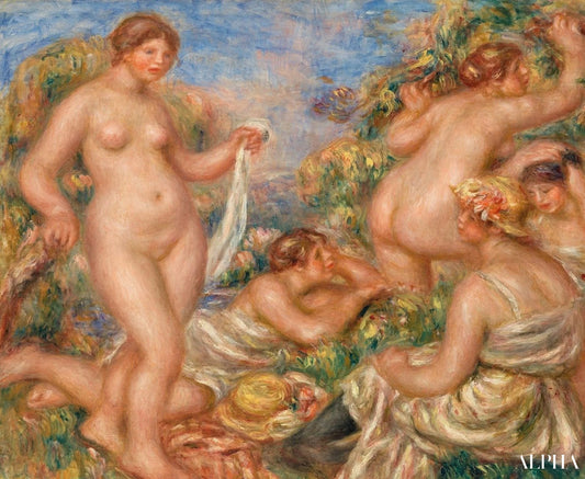 Composition, cinq baigneuses - Pierre-Auguste Renoir - Reproductions de tableaux et peintures haut de gamme