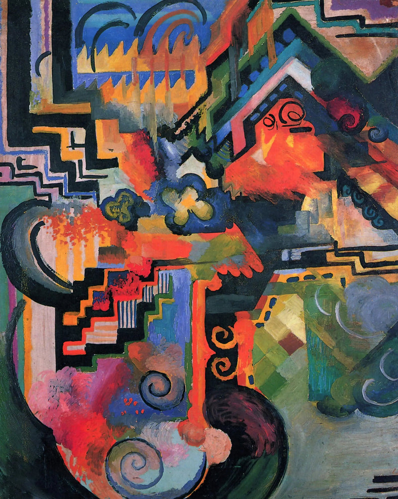 Fargerik komposisjon (Hyllest til Johann Sebastian Bach) - August Macke