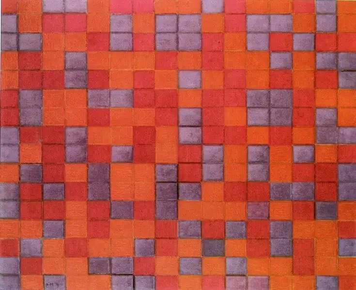 Komposisjon Rute, Mørke farger - Piet Mondrian