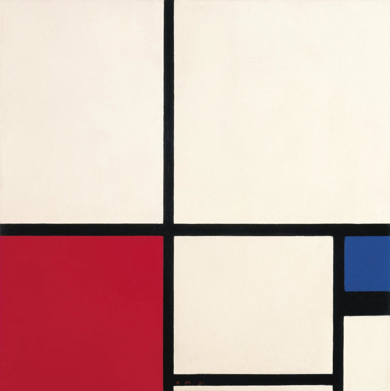 Fargekomposisjon / Komposisjon nr. I med rødt og blått - Piet Mondrian