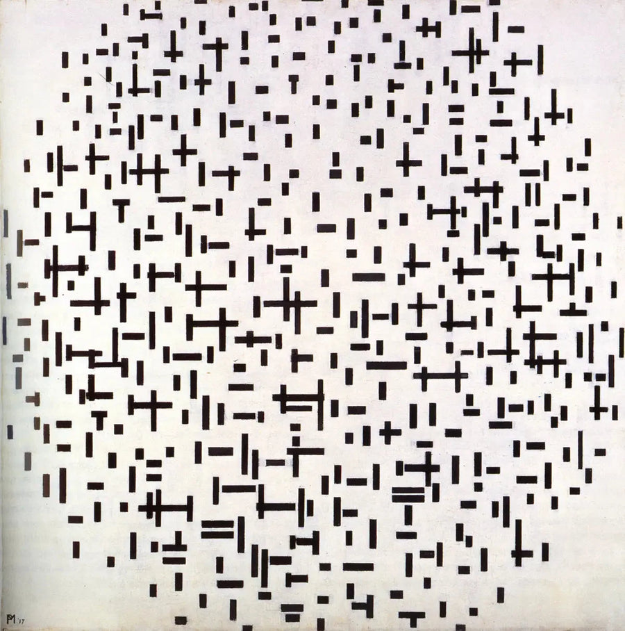 Komposisjon i linje, andre tilstand - Piet Mondrian