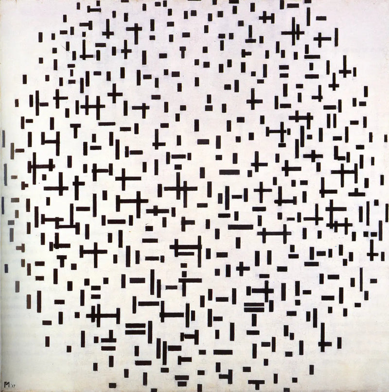 Komposisjon i linje, andre tilstand - Piet Mondrian