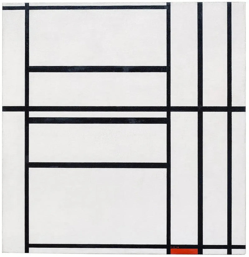 Komposisjon nr. 1 med grått og rødt 1938 / Komposisjon med rødt 1939 - Piet Mondrian