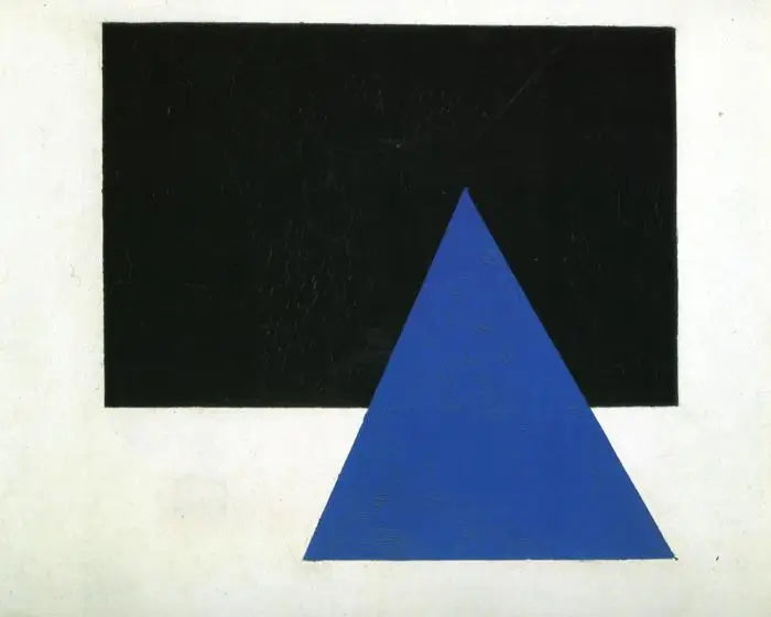Suprematistisk komposisjon med blå trekant og svart rektangel - Kazimir Malevich