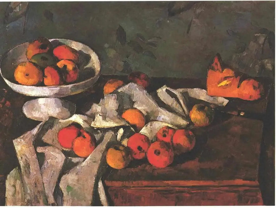 Fruktskål, epler og brød - Paul Cézanne