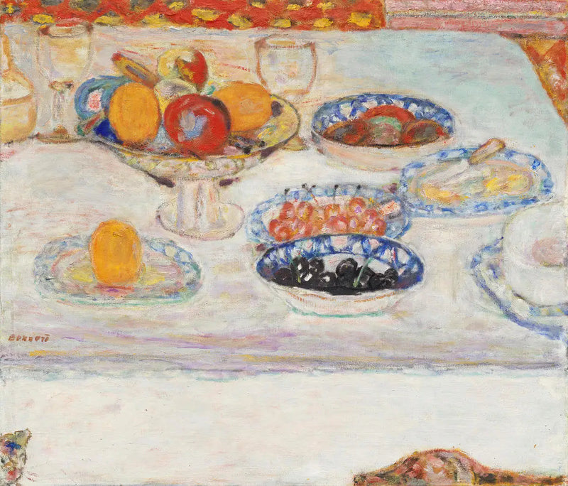 Fruktskåler og tallerkener - Pierre Bonnard