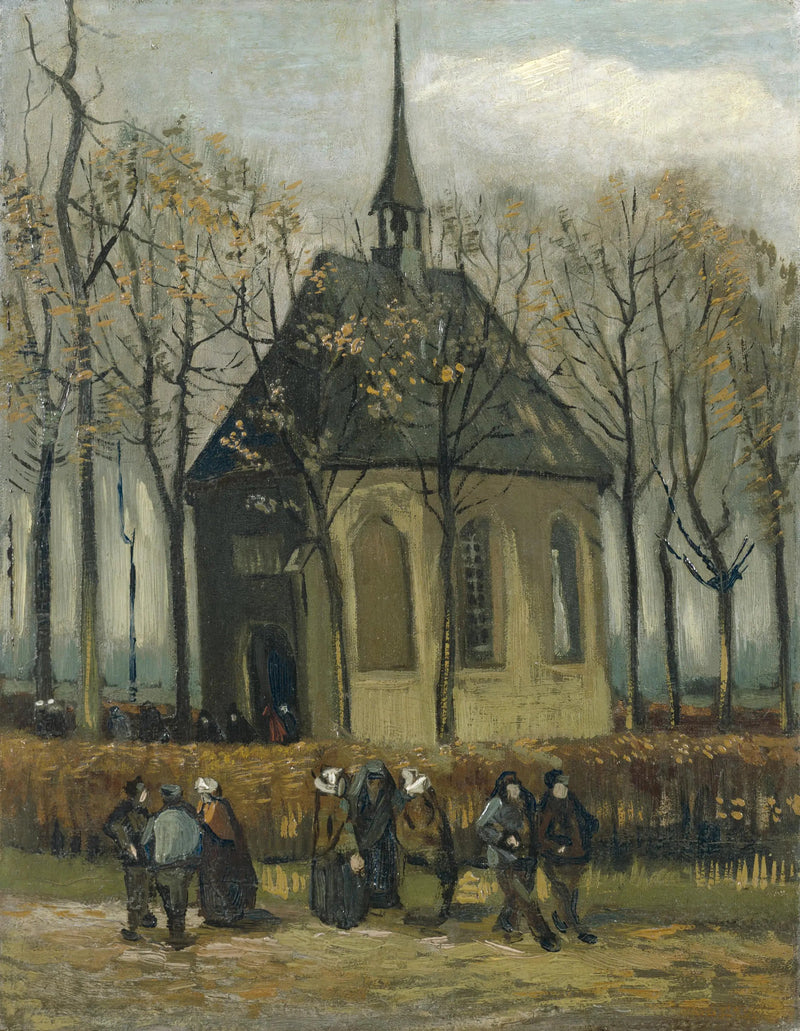 Menighet som forlater den reformerte kirken i Nuenen - Vincent van Gogh
