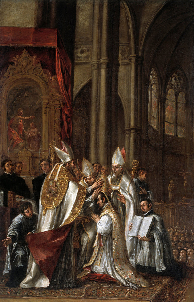 Innvielse av Saint Ambrosius som biskop - Juan de Valdés Leal