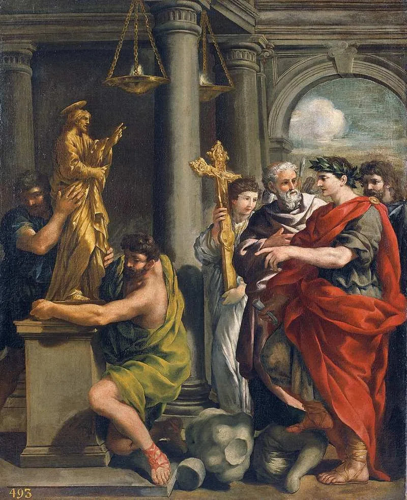 Constantin beordrer ødeleggelsen av hedenske gudebilder - Pietro da Cortona