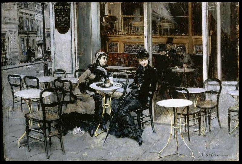 Samtale på kafeen - Giovanni Boldini