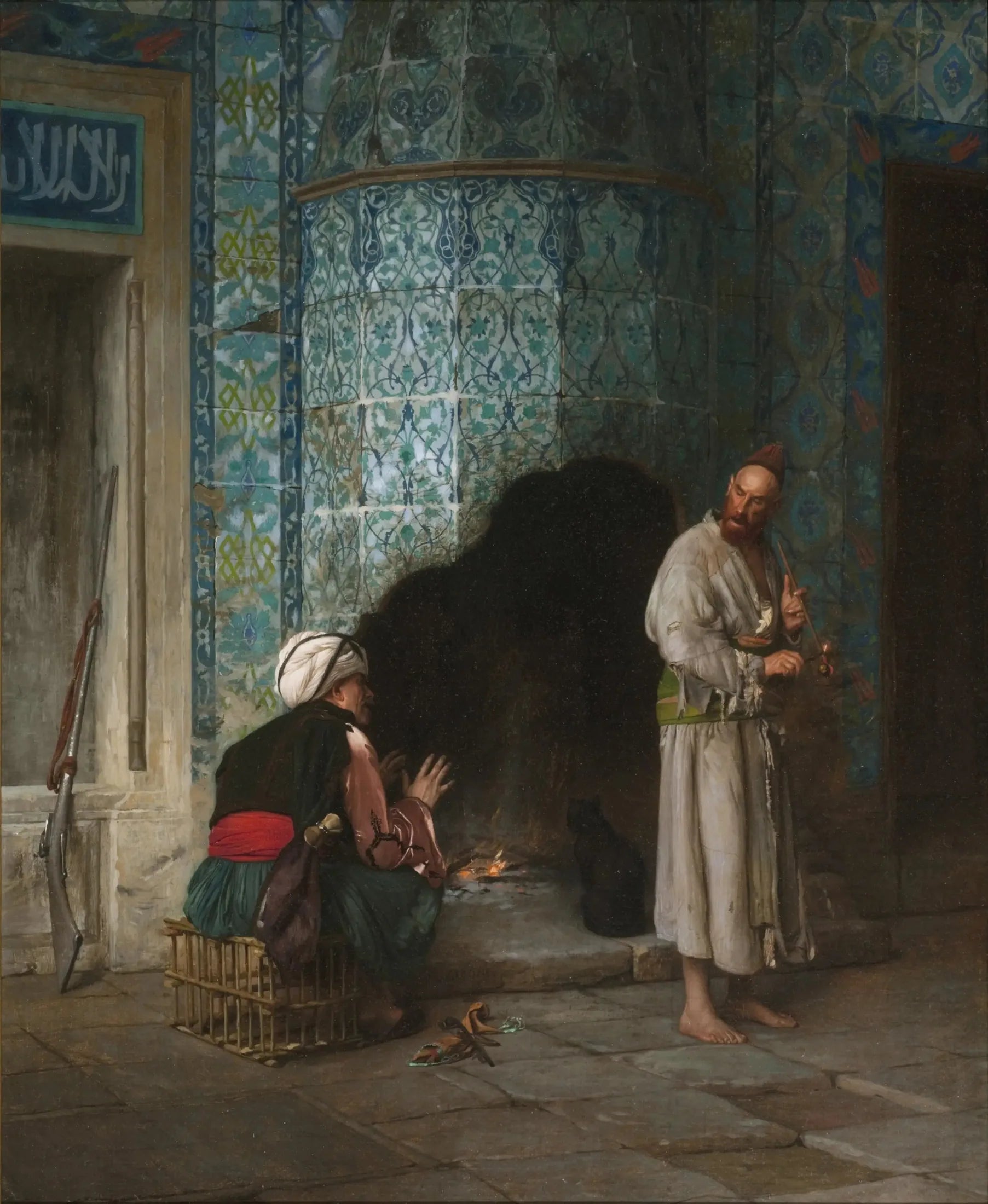 Conversation au coin du feu - Jean-Léon Gérôme image 1 reproduction artisanale de tableau