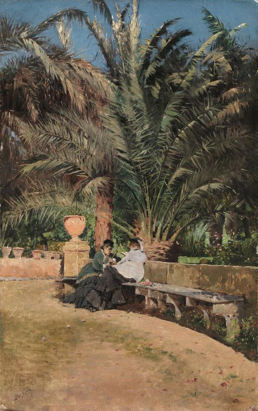Samtale i hagen - Giuseppe De Nittis
