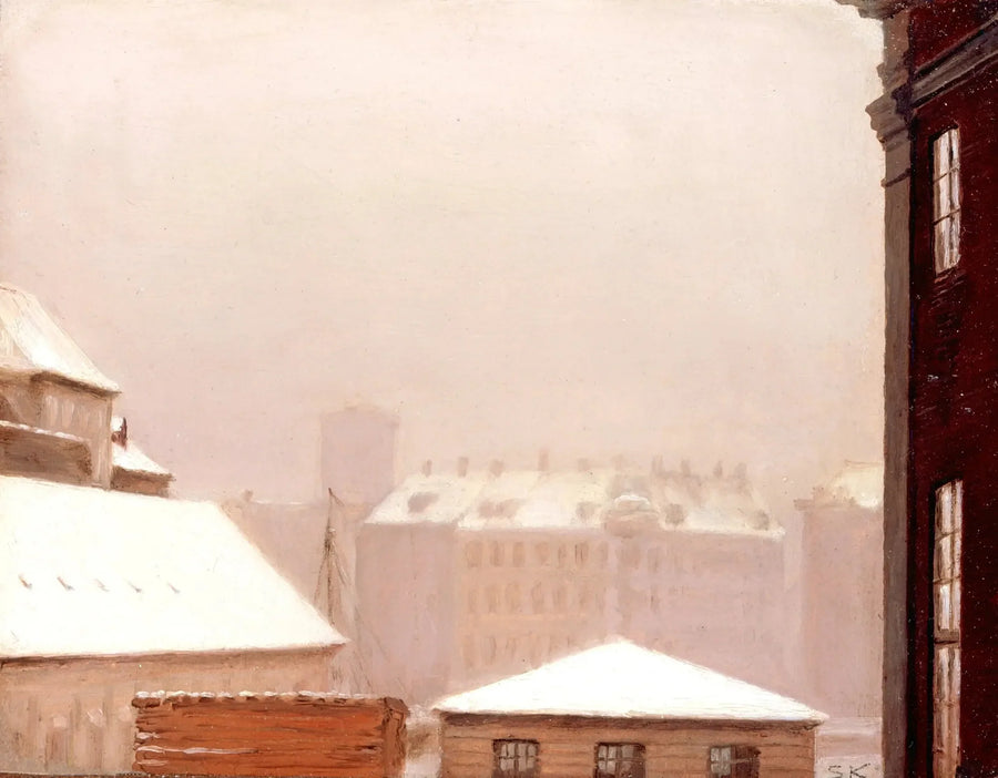 København: takene under snøen - Peder Severin Krøyer