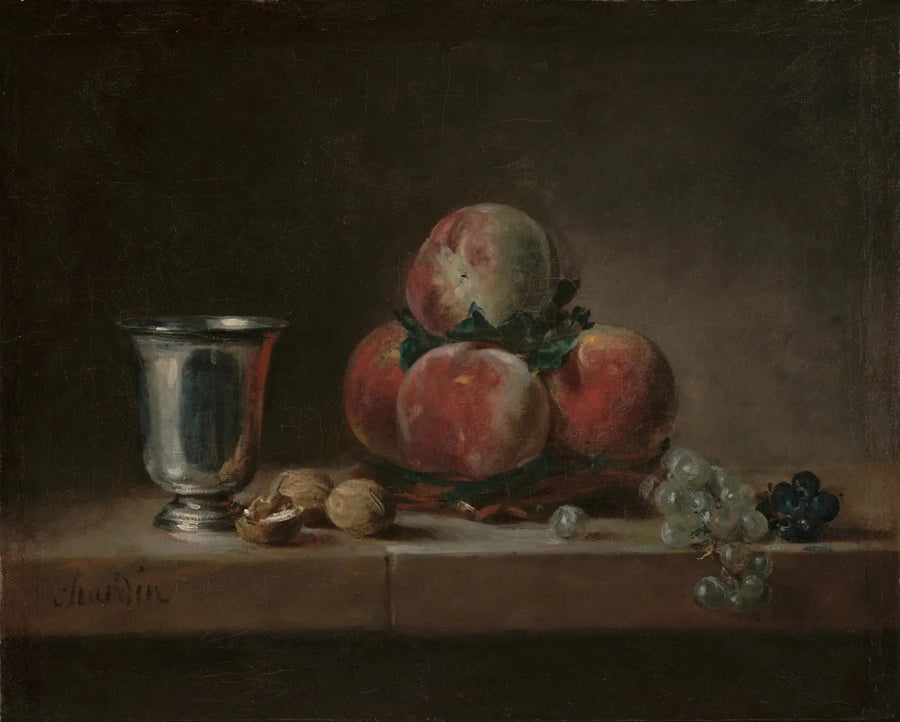 Ferskekurv med et sølvbeger - Jean Siméon Chardin