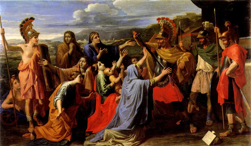 Coriolan levert av familien hans - Nicolas Poussin