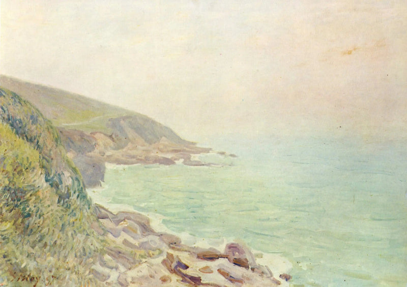 Kysten av Wales i tåken - Alfred Sisley