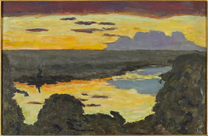 Solnedgang, elvebredd - Pierre Bonnard