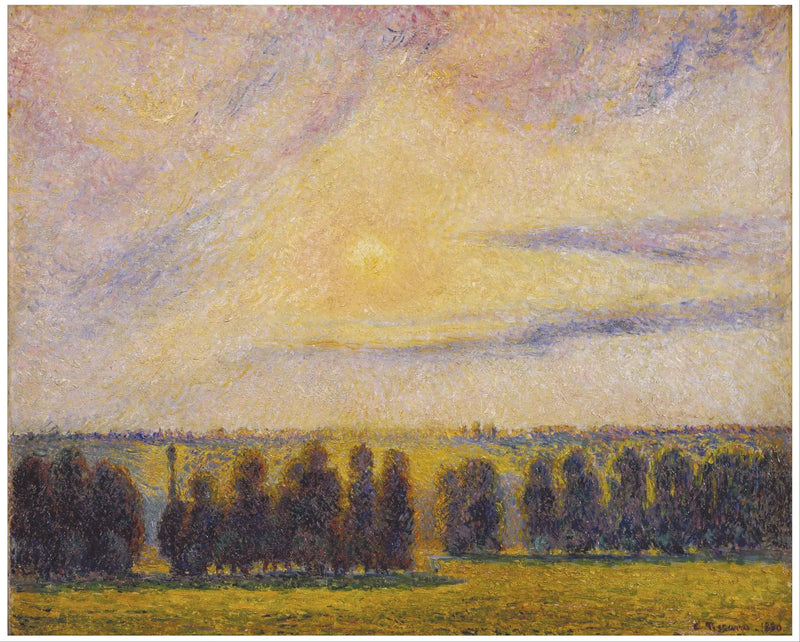 Solnedgang i Éragny - Camille Pissarro