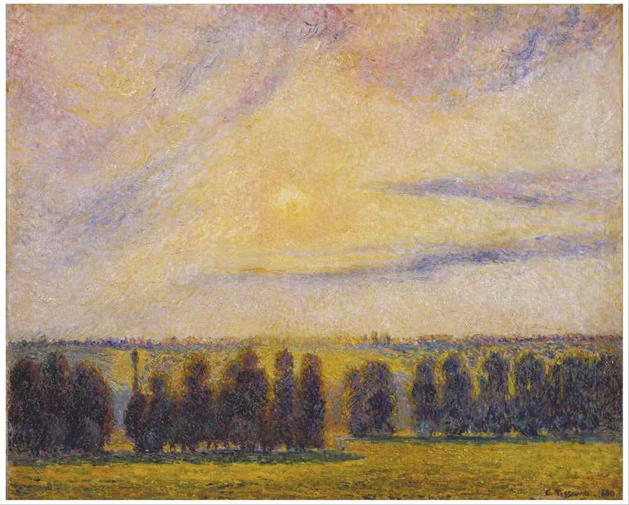 Solnedgang i Éragny - Camille Pissarro