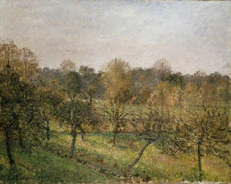 Solnedgang i Éragny-sur-Epte, høst - Camille Pissarro