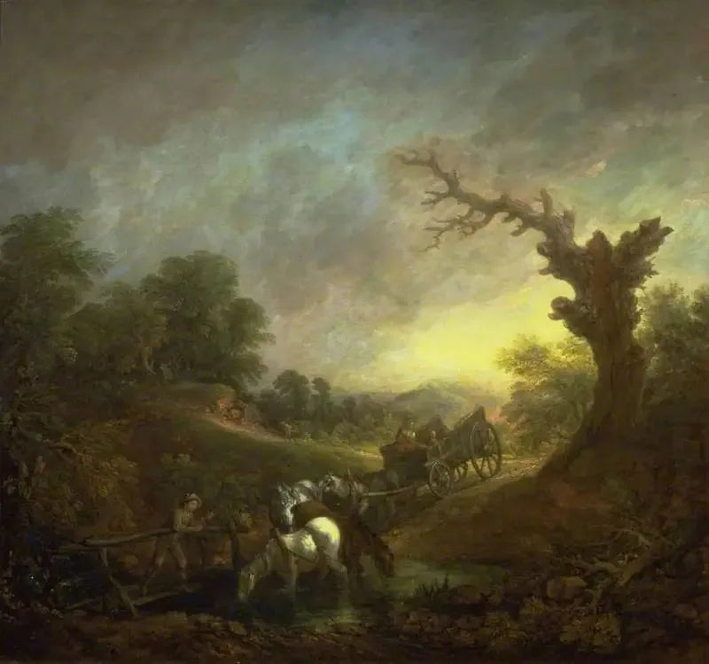 Solnedgang: Trekkerhester som drikker ved bredden av en bekk - Thomas Gainsborough

Source:
Coucher de soleil : Chevaux de trait buvant au bord d'un ruisseau - Thomas Gainsborough