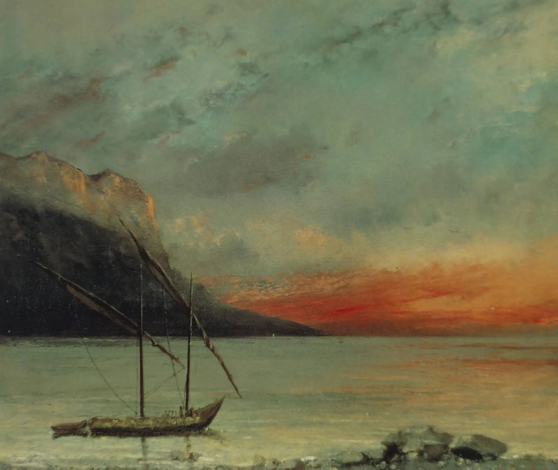Solnedgang over Léman - Gustave Courbet