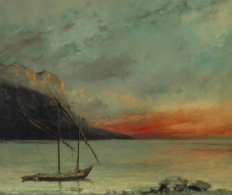 Solnedgang over Léman - Gustave Courbet
