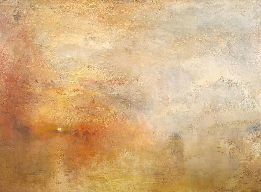 Solnedgang over en innsjø - J. M. W. Turner