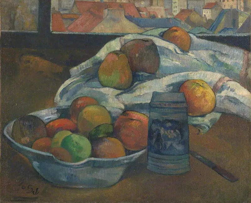 Fruktskål og kanne foran vinduet - Paul Gauguin