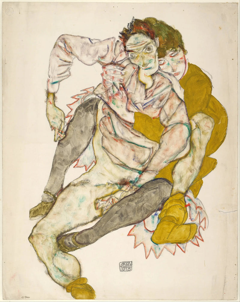 Sittende par - Egon Schiele