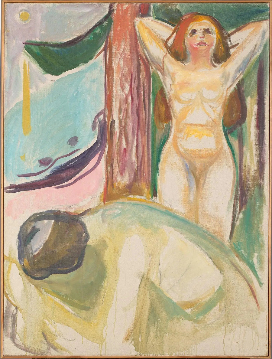 Nøgen par på stranden - Edvard Munch