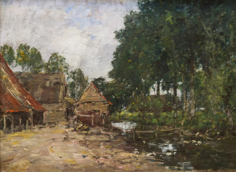 Gårdsplass - Eugène Boudin