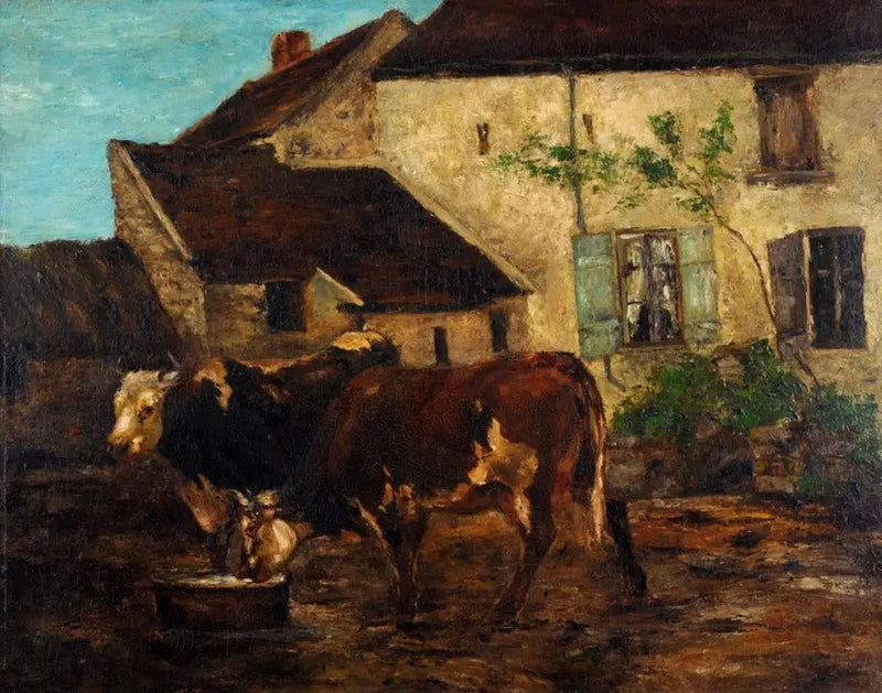 Gårdsplass nær Étretat - Gustave Courbet