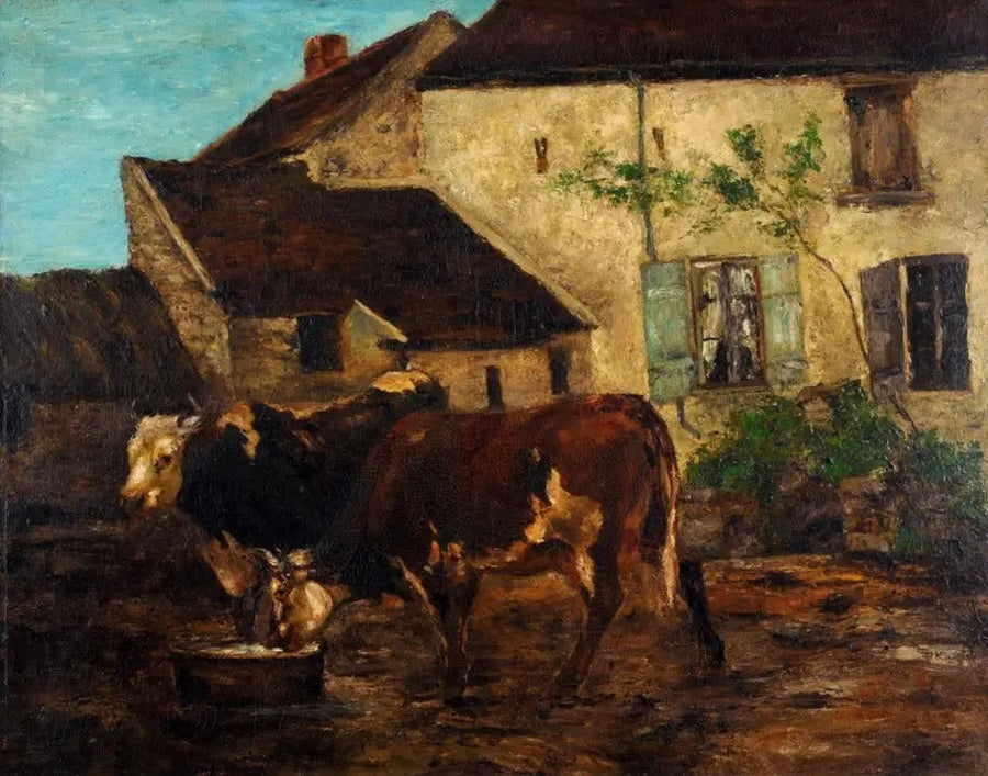 Gårdsplass nær Étretat - Gustave Courbet