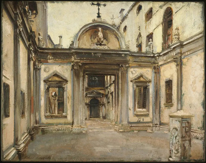 Gårdsplassen til Scuola Grande di San Giovanni Evangelista, Venezia, Italia. - John Singer Sargent