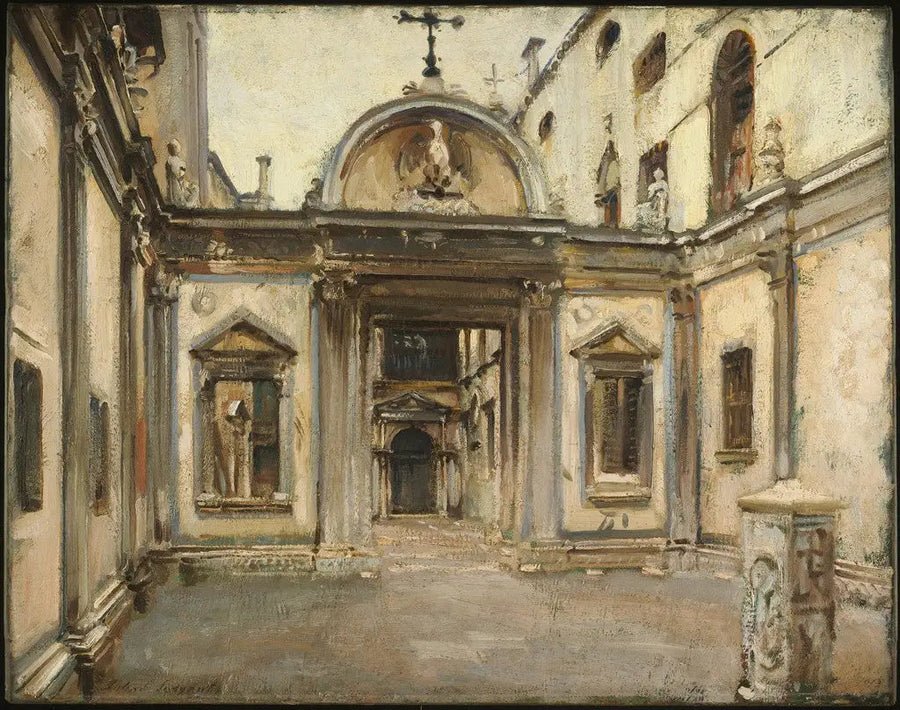 Gårdsplassen til Scuola Grande di San Giovanni Evangelista, Venezia, Italia. - John Singer Sargent