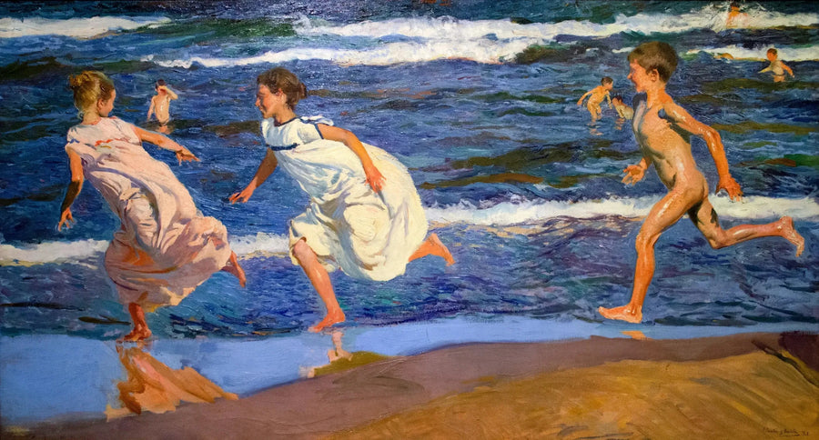 Løpe langs stranden, Valencia - Joaquín Sorolla
