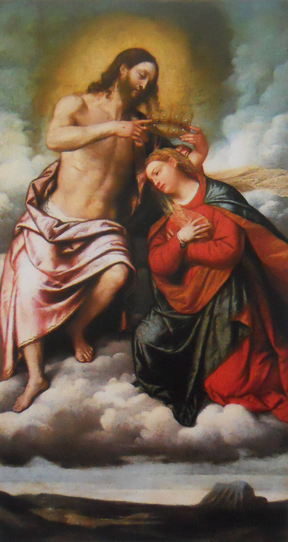 Couronnement de la Vierge - Alessandro Bonvicino image 1 reproduction artisanale de tableau