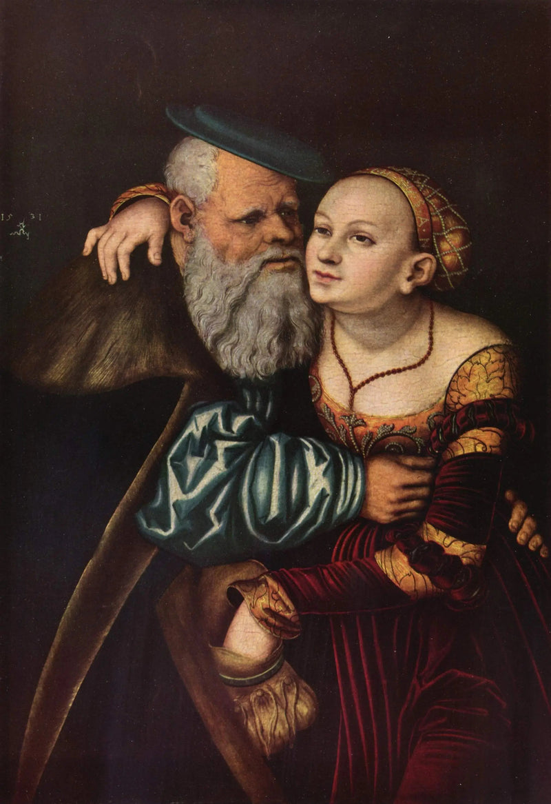 Courtisane og gammel mann - Lucas Cranach den eldre