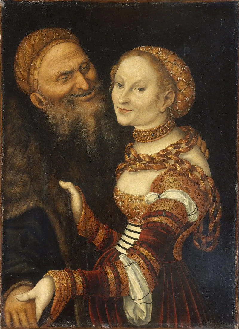 Courtisane og gammel mann - Lucas Cranach den eldre