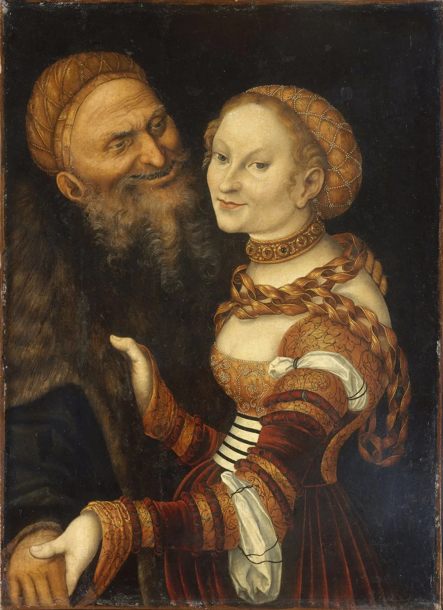 Courtisane og gammel mann - Lucas Cranach den eldre
